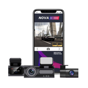 NOVA D300 Car Dash Cam | Super Night Vision | WDR | Dual Channel QHD Front (170 Degree ), Rear FHD | G-Sensor | 2”LCD With | Built-in GPS, Wi-Fi, Mic, Led | AIRD App With Hindi/English | Optimum Result in 128 GB